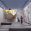 Indoor Rock Climbing Wall For Fitness Training With Colorful Holds And Indoor Setting