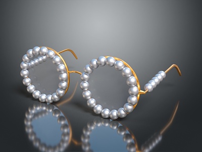 modern glasses pearl glasses sunglasses 3d model