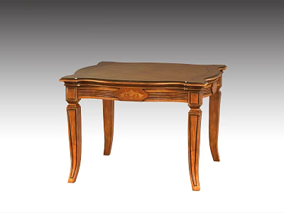 Traditional Wooden Coffee Table With Carved Details And Elegant Leg Design 3d model