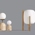 Modern Cream Style Table Lamp Spherical Table Lamp 3d model