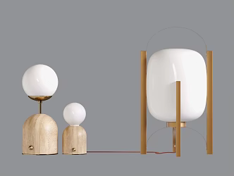 Modern Cream Style Table Lamp Spherical Table Lamp 3d model
