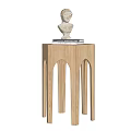 Minimalist Oak Wood Side Table With Arched Legs And Elegant Design