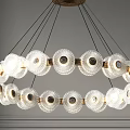 Modern Circular Glass Chandeliers With Metal Frames And Layered Hanging Discs