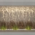 Water Ripple Light Lighting Effect on Interior Wall with Grass Plants and White Pebbles