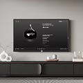 Modern TV Stand With Flat Screen TV Decorative Vase And Books
