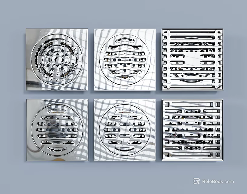 Bathroom Accessories Stainless Steel Floor Drains With Various Modern Designs 3d model 