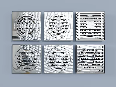 Bathroom Accessories Stainless Steel Floor Drains With Various Modern Designs 3d model