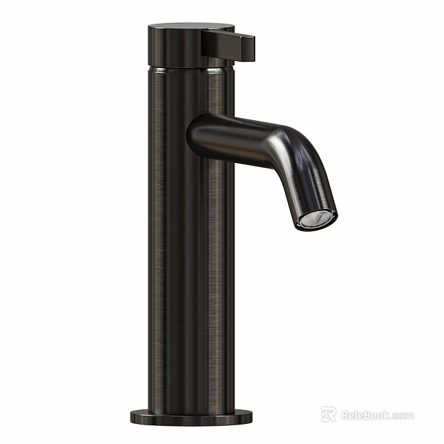 Sleek Modern Brushed Metal Faucet With Curved Spout For Kitchen Sink Design 3d model 