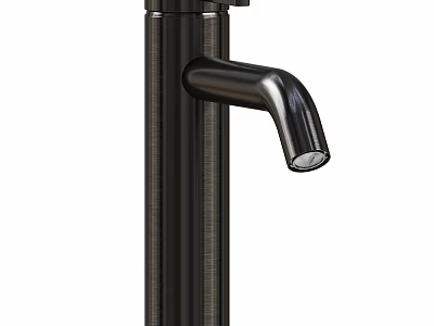Sleek Modern Brushed Metal Faucet With Curved Spout For Kitchen Sink Design 3d model