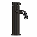 Sleek Modern Brushed Metal Faucet With Curved Spout For Kitchen Sink Design