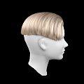 Game and Movie Character White Mannequin Head With Brown Blonde Gradient Short Hair