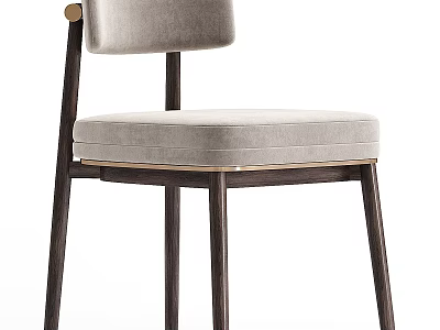 Light Gray Velvet Upholstered Leisure Chair with Dark Wooden Legs Modern Design Accent Piece 3d model