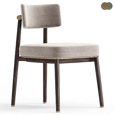 Light Gray Velvet Upholstered Leisure Chair with Dark Wooden Legs Modern Design Accent Piece 3d model