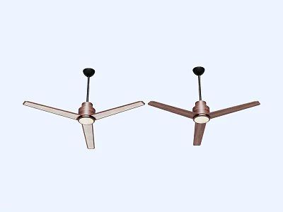 Two Modern Brown Ceiling Fans With Lights For Home Interior Use 3d model