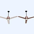 Two Modern Brown Ceiling Fans With Lights For Home Interior Use