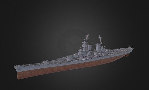 modern warship destroyer weapon ship 3d model