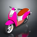 Pink Scooter With Orange Seat White Accents And Modern Shiny Design On Dark Background