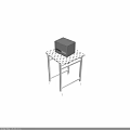 Sturdy Industrial Workbench With Textured Metal Top And Mobile Base With Wheels