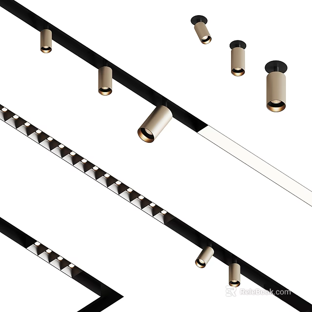 Modern Recessed Downlights And Spotlights With Sleek Metal Design For Home Interior 3d model 