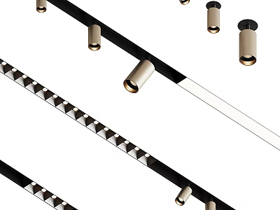 Modern Recessed Downlights And Spotlights With Sleek Metal Design For Home Interior 3d model