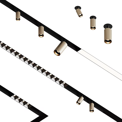 Modern Recessed Downlights And Spotlights With Sleek Metal Design For Home Interior 3d model