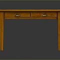 Classic Solid Wood Table With Two Drawers And Brass Handles For Home