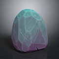Turquoise Purple Gradient Wooden Stone Decorative Piece with Natural Cracked Texture
