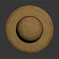 Wide Brim Woven Straw Hat With Red Ribbon Band Summer Fashion Accessory