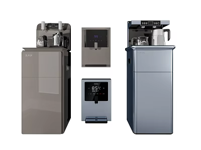 Modern Daily Electrical Appliances Including Water Dispensers Coffee Makers With Sleek Design And Digital 3d model