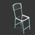 Blue Leisure Chair With Sturdy Metal Frame And Simple Modern Design