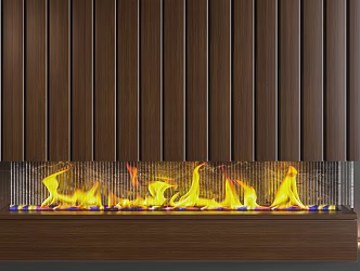Modern Fireplace Electronic Fireplace Background 3d model