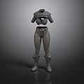 3D Model of Medieval Fantasy Armor Set With Chest Plate Leg Armor and Boots