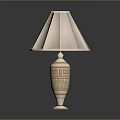 Modern Elegant Table Lamp With White Pleated Lampshade And Textured Golden Column Base Design