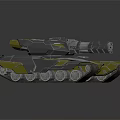 Futuristic Armored Tank With Metallic Exterior And Cannon On Tracks