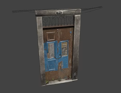 Vintage door wooden door wooden man house rural 3d model
