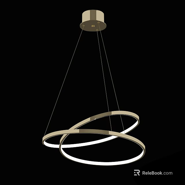 Modern Circular Ring Chandelier with Hanging Design for Contemporary Interior Lighting 3d model 