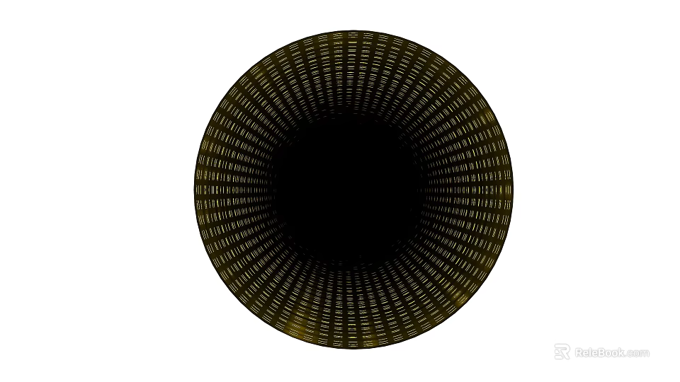Circular Woven Wall Decor With Radial Pattern And Dark Central Design 3d model 
