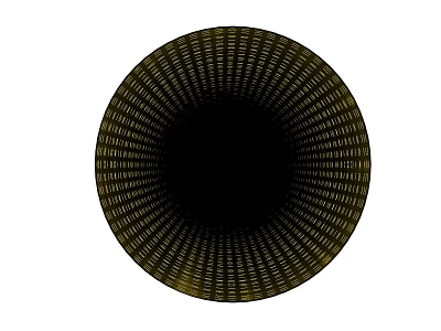 Circular Woven Wall Decor With Radial Pattern And Dark Central Design 3d model