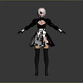 Anime Character With White Short Hair Black Dress Red Emblem And Black Gloves