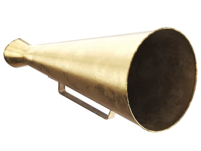 Golden Horn Shaped Metal Household Item With Sturdy Handle For Daily Use 3d model