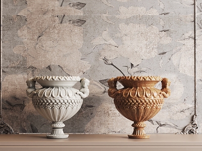 European-style stone vase 3d model