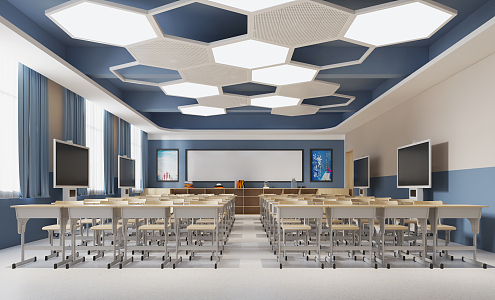 Modern Classroom School Classroom 3d model