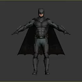 Batman Character 3D Model in Armored Costume With Cape and Detailed Design