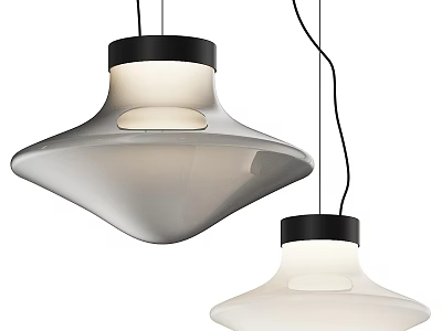 Modern Glass Pendant Lights With Black Trim And Geometric Design For Interior 3d model