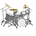 Premium Acoustic Drum Set With Multiple Drums Brass Cymbals And Sturdy Stands