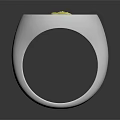Stylish White Band Ring With Yellow Lion Design For Fashion Jewelry