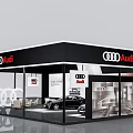 Audi Exhibition Booth With Modern Design Cars On Display Glass Walls And Large Screens