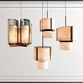 Modern Wooden And Glass Pendant Lights With Geometric Shapes For Interior Decor