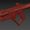 Futuristic Science Fiction Rifle Weapon With Metallic Structure And Detailed Components