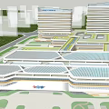 Modern Hospital Complex Design With High Rise Buildings Green Spaces And Connecting Paths